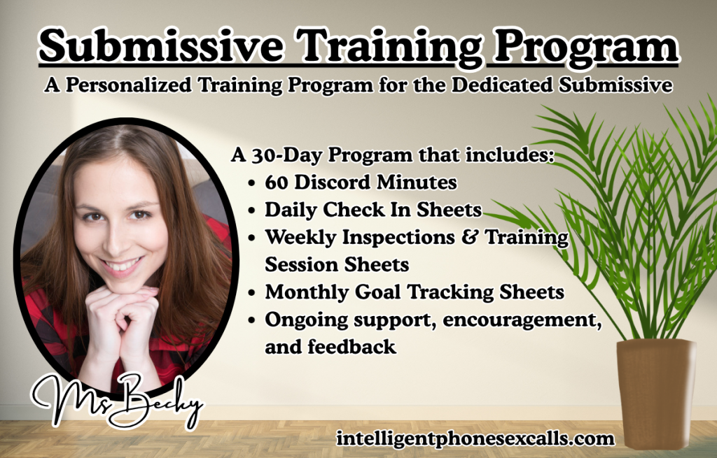 Intelligent Phone Sex Calls Ms Becky 1 800 601 6975 Submissive Training Program Cover (1)